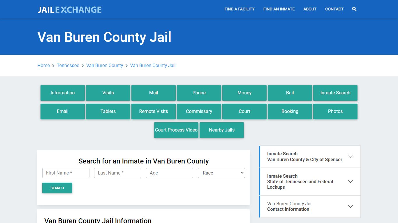 Van Buren County Jail Roster Lookup, TN, Inmate Search