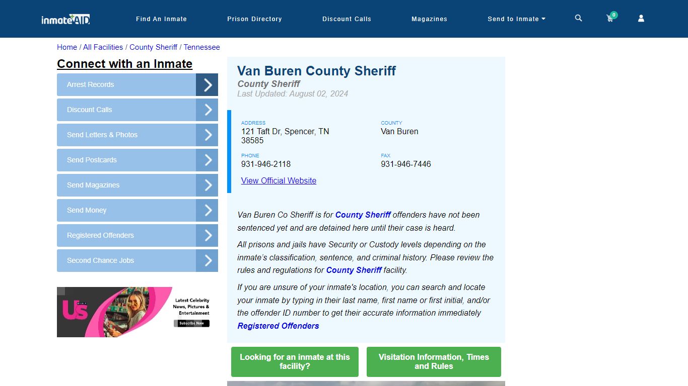 Van Buren County Sheriff & Arrest Search - InmateAid